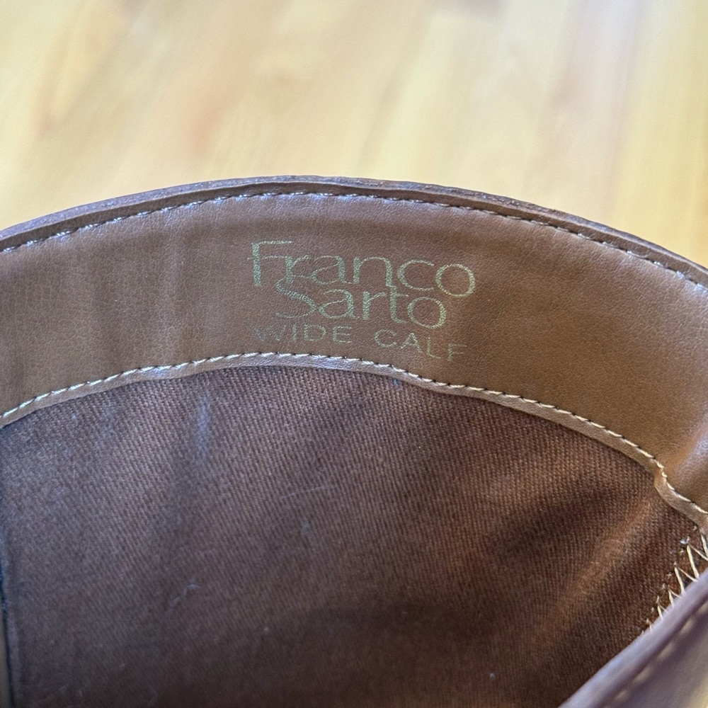 Franco Sarto Cognac Leather Knee-High Boots - Picture 4 of 6